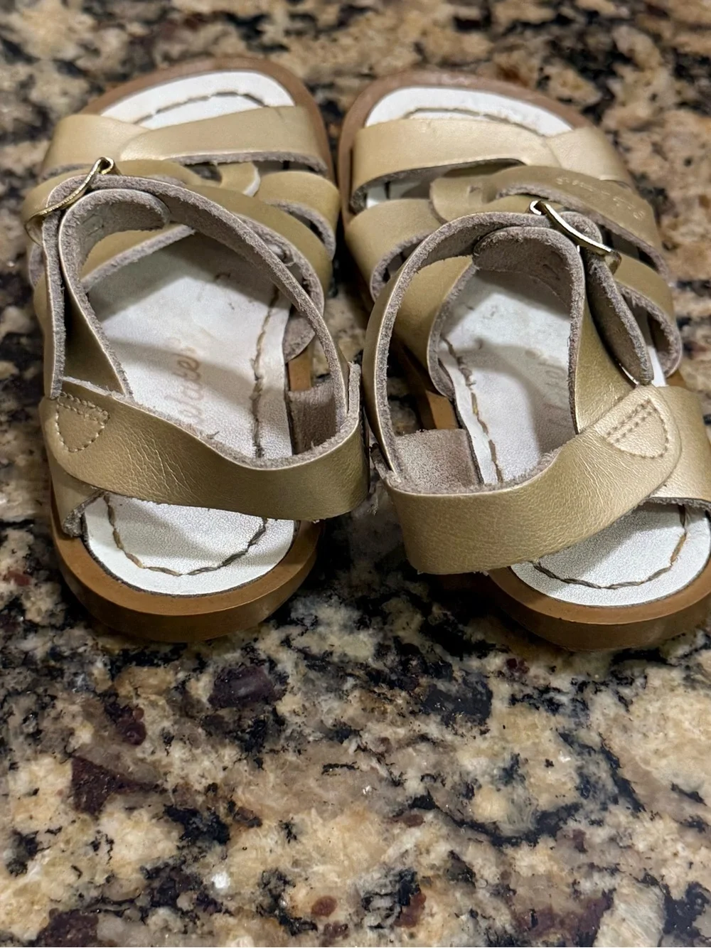Salt Water toddler Gold Leather Sandals size 7